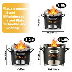 Réchaud de cuisson portable en acier inoxydable au charbon de bois sans fumée avec flamme réglable pour le <span class=keywords><strong>camping</strong></span> en plein air et le <span class=keywords><strong>barbecue</strong></span> - Product Image 4