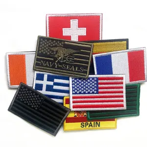 Groothandel Custom Vlag Badge Goedkope Prijs Bulk Custom Full Borduurwerk Patch Voor Kleding