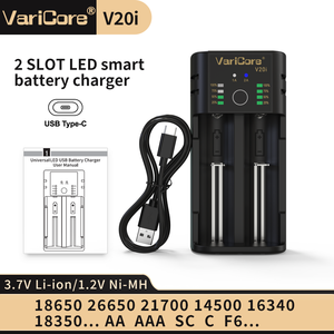 V20iバッテリー充電器Li-ion4.2V用18650 26650 21700 18350 14500 1.2V AA AAA <span class=keywords><strong>Nimh</strong></span>/cdバッテリーVariCore - Product Image 2