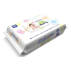<span class=keywords><strong>Toalla</strong></span> húmeda para bebé amigable con la piel con fragancia, 40GSM no tejido 15*20cm 80 toallitas faciales de succión Anhow para bebé - Product Image 1
