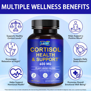 Cápsulas de Suplemento de Cortisol Vegano <span class=keywords><strong>Natural</strong></span> Lenm para Mujeres, Equilibrio Hormonal, Apoyo para el Estado de Ánimo y la Energía con Magnesio y Ashwagandha - Product Image 3