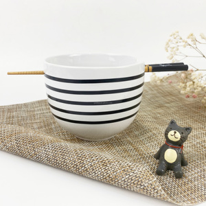 Cuenco de cerámica para Fideos, arroz, sopa, palillos, <span class=keywords><strong>Ramen</strong></span>, con palillos, novedad - Product Image 4