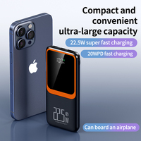 Batterie externe étanche à très grande capacité 20000 mAh, charge rapide 22,5 W, logo personnalisé, alimentation mobile portable 20 W avec affichage