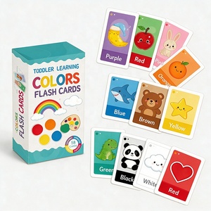 Cartes flash pour bébés de 12 mois, cartes de vocabulaire cognitif en carton pour nourrissons, accessoire pédagogique pour la <span class=keywords><strong>maternelle</strong></span> et la garderie - Product Image 1