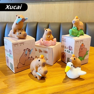 Décorations de bureau de meubles de <span class=keywords><strong>console</strong></span> centrale de voiture tendance créative ornements originaux en résine de dauphin d'aquarium Capybara - Product Image 2