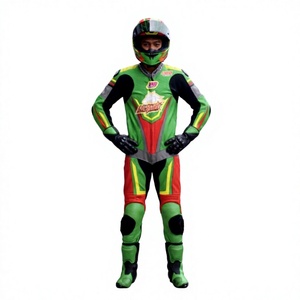 Combinaison de course premium Ramaha pour homme, 1 pièce, en cuir de vache véritable/cuir de kangourou, style MotoCP, combinaison de course sur circuit, niveau de protection 2 - Product Image 1