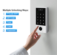 Système de contrôle d'accès autonome intelligent à code QR en métal avec reconnaissance faciale, compatible avec l'application TTLock, Bluetooth et Wi-Fi