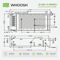 Universal 100-240V 12V 5A 60W Standar AC DC Switching Power Supply Output Tunggal untuk LED CCTV Industri