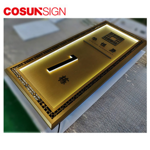 Plaque de porte d'hôtel en <span class=keywords><strong>alphabet</strong></span> doré moderne COSUN pour appartement et villa - Plaques de numéro de chambre murales durables en acier inoxydable - Product Image 1