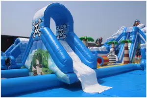 Inflatable Pirate Giant Water Slide With Pool Water Slide For Kids And Adults