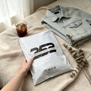 Custom Matte White Poly Mailers With Black & Gold Logo Print Self Adhesive <b>Waterproof</b> Plastic Shipping Courier Bags For Clothing - Product Image 1