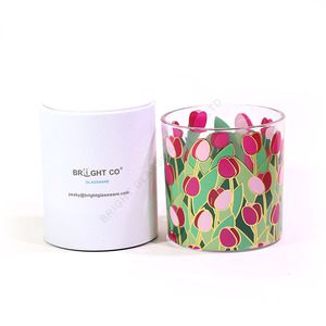 <span class=keywords><strong>Portacandele</strong></span> Creativo e Chic con Decalcomania Floreale, Vaso Unico in <span class=keywords><strong>Vetro</strong></span> per Candele, Ideale per Bomboniere di Matrimonio e Regali Festivi, Decorazione per la Casa - Product Image 3