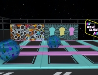 Parque Infantil Interior Rectangular Grande de Estilo Morado con Juegos Blandos para Niños y Parque de Trampolines Interior con Divertidos Desafíos