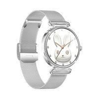 Karen M Damen Smartwatch KM108, 7,8mm Dünnes Gehäuse, 1,32 Zoll AMOLED-Bildschirm, Legierungsgehäuse mit Stahlboden, Anruf-Smartwatch für Frauen