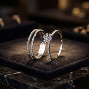 Nouvel Arrivage Bagues de Mariage et Bagues de Queue en Argent Sterling 925 Plaqué Or 18K avec Moissanite 0,33 Ct D VVS pour Femmes et Hommes - Product Image 2