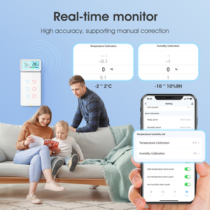 Monitor de Temperatura y Humedad WiFi Inteligente Tuya, Pantalla Digital con Reloj, Pantalla Retroiluminada, <span class=keywords><strong>Humidificador</strong></span>, Control Remoto <span class=keywords><strong>para</strong></span> Aire Acondicionado - Product Image 4