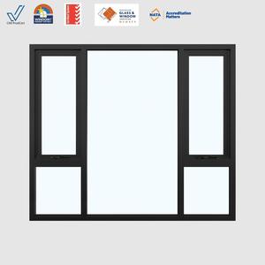 Fenêtre à auvent à <span class=keywords><strong>double</strong></span> <span class=keywords><strong>vitrage</strong></span> à rupture de pont thermique de profil 2 mm conforme à la norme australienne AS2047 avec moustiquaire, fenêtre de balcon isolée coupe-vent - Product Image 4