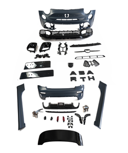Kit Carrozzeria con Spoiler Nero Lucido e Terminali di Scarico Argento per Fiat 500 Stile Abarth 2011-2024 - Product Image 3