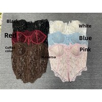 Nouveau Corset en Dentelle à Baleines, Design Dos Lacé Sexy, Débardeur, Soutien-gorge sans Bretelles à Fermeture Éclair au Dos, Crop Top Bralette, Camisole Ajustée Tendance