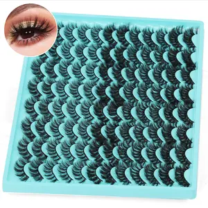 2024 Wholesale 6D Dramatic 48 Pairs Mixed Style Premium Synthetic Hair Faux False Eyelash Set Directly Lash Factory Cheap