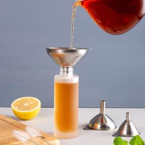 Set corong dapur silikon corong logam baja tahan karat Food Grade untuk corong kecil bumbu minyak esensial untuk pengisian botol - Product Image 4