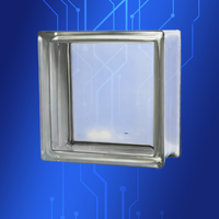 Bloc de verre cristallin givré massif avec trou, forme rectangulaire plate, pour usage extérieur, entrée, salon, salle de sport, usage médical, salle de bain