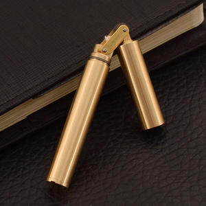 Nouveau briquet à kérosène Vintage Vieux <span class=keywords><strong>cuivre</strong></span> pur créatif poêle fine Dragon bâton Nunchucks Mini personnalité briquet de poche pour hommes - Product Image 4
