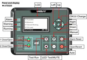 Contrôleur ATS générateur triphasé Mebay contrôleur automatique à double interrupteur d'alimentation ATS520