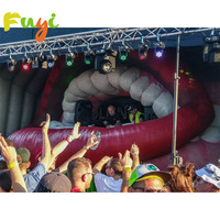 Modèle de lèvres rouges gonflables géantes personnalisables pour la promotion d'événements et la décoration de cabine DJ - Imperméable, durable, installation facile