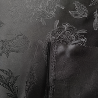 Nouvelle Tendance Prix Usine Tissu Jacquard Noir Formel Confortable à Motifs Floraux pour Vêtements, Costumes et Robes JSD-4294