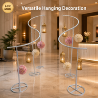Support de toile de fond de mariage élégant en métal argenté en spirale, présentoirs de fleurs incurvés réglables pour la décoration de scène d'événements et de fêtes