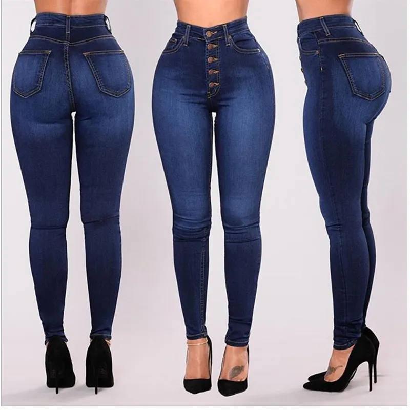 2022 Plus size Skinny stretch Jeans Ladies Slim Denim High Waist Pants Female Trousers for woman