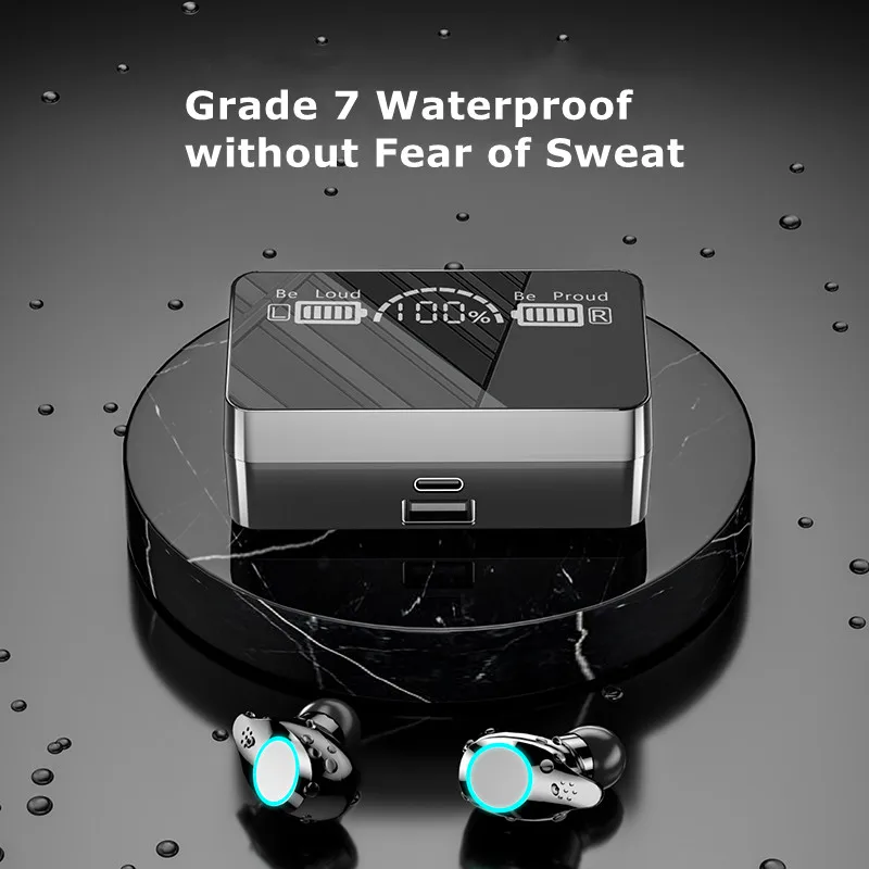 Amazon H3 X3 Portable 9D HiFi Stereo IPX7 Wireless TWS Sports Headphone Gaming Music Mirror Earphone With Power Bank TWS Earbuds