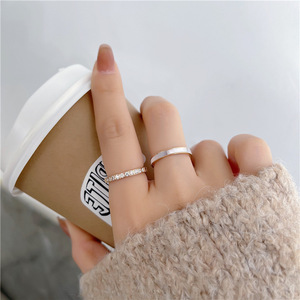 Logo personnalisable mode femmes bague en acier inoxydable couleur unie avec maçonnerie mariage cadeau bijoux anneau - Product Image 4