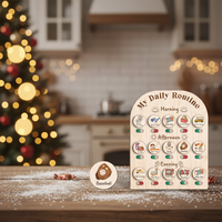 Tableau de Routine Quotidienne pour Enfants en Bois, Décoration et Jouet, Cadeau Personnalisé, Design Moderne et Simple, Vente Flash Transfrontalière
