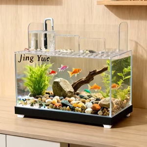Nouvel aquarium en acrylique 2026 avec éclairage LED, bac à poissons inférieur et bac à plantes supérieur à 2 niveaux, avec filtre autonettoyant - Product Image 1