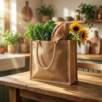 Sac fourre-tout personnalisé avec logo, en jute, vente en gros, sac de shopping réutilisable en toile écologique, cadeau d'entreprise, fabricant OEM