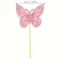 Ensemble de décorations pour cupcakes en forme de papillon découpées au laser avec paillettes or rose, rose bonbon, pour fête de naissance ou anniversaire