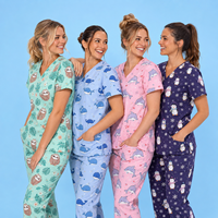 Ensembles de Blouses et Pantalons de Travail Imprimés pour Femmes, Col en V, Extensibles, Vente en Gros, Personnalisables, Uniformes d'Infirmières, Tenues d'Hôpital