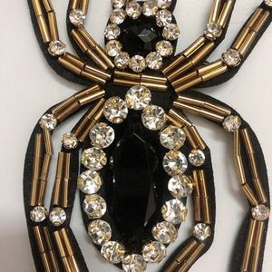Squisito ricamo perline strass Spider patch accessori indumento LT9318 - Product Image 3