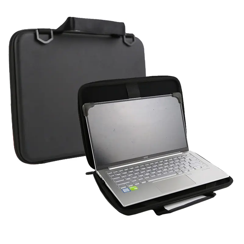 OEM LOGO Waterproof Leather Laptop Case Portable Laptop black Tote Laptop Bag