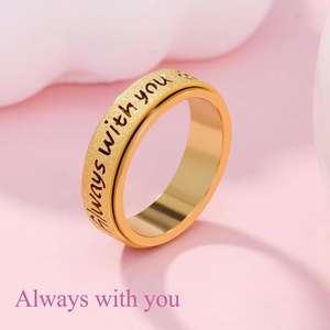 Wholesale Stainless Steel Always With You Love <strong>Promise</strong> Fidget Spinner <strong>Ring</strong> Anxiety Relief Hypoallergenic Jewelry for Women <strong>Men</strong> - Product Image 4