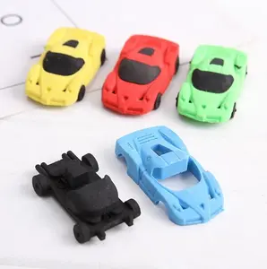 Singapore top selling stationery items school supplies mini cute novelty erasers 3pcs/set personalized 3d car