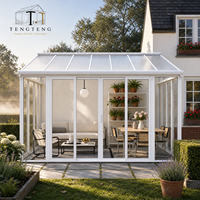 Véranda mobile rétractable en aluminium et verre avec réduction du bruit, design de serre et construction durable pour balcons