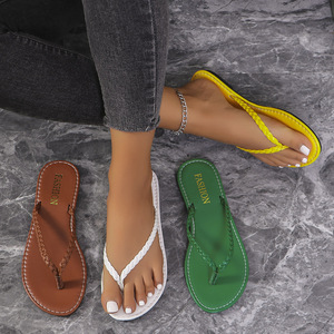 Novedad de verano, sandalias tejidas romanas para mujer, chanclas de plataforma, tendencia de moda, zapatos planos de <span class=keywords><strong>playa</strong></span> para vacaciones, zapatos planos de mujer de gran tamaño - Product Image 2
