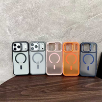 Coque de téléphone Lichicase avec béquille magnétique et protection d'objectif mate givrée pour ZTE A56 Blade A35E, compatible avec la recharge sans fil
