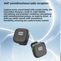 Microphone Lavalier sans Fil Q9 à Double Micro avec Réduction de Bruit et Réverbération 20Hz-20kHz avec Affichage de Puissance pour Enregistrement en Direct