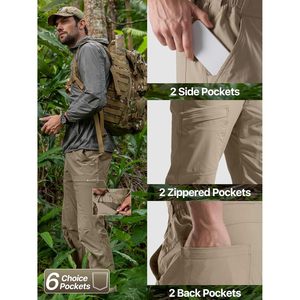 FOXA Mens Hiking Pants Lightweight <b>Stretch</b> Nylon Waterproof Quick Dry Outdoor Pants Summer Casual Fit - Product Image 5
