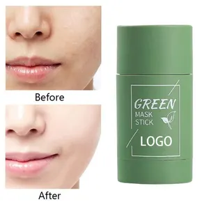 Produkte Private Label Aubergine Gesichts behandlung poreless Tiefen reinigung Grüntee Maske Stick Gesicht Hautpflege Reinigung Clay Mud Solid Stick