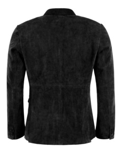 Custom 100% Genuine Black Cow Suede <b>Leather</b> Men’s <b>Blazer</b> Fashion Fit Private Label OEM Bulk Wholesale Trend Suede Style - Product Image 3